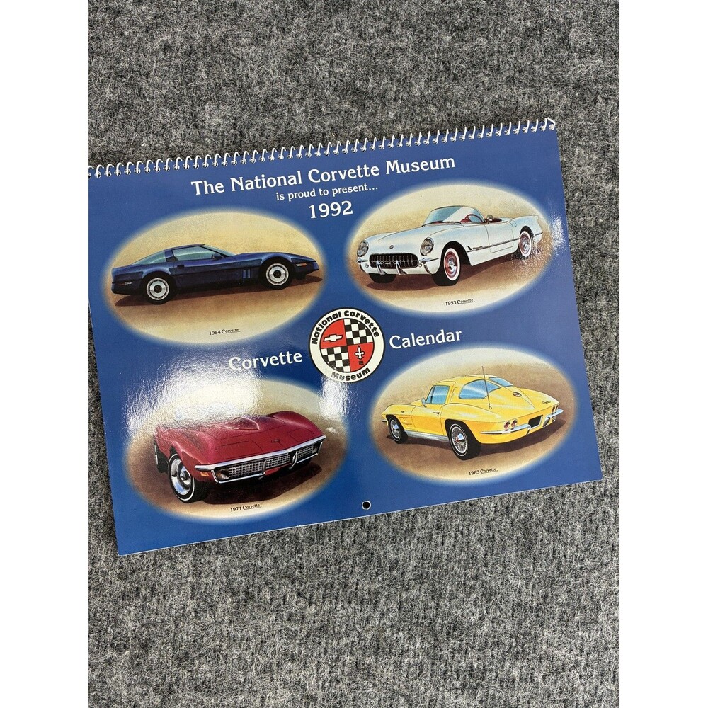 1992 National Corvette Museum Calendar Vintage Automotive Car Advertising